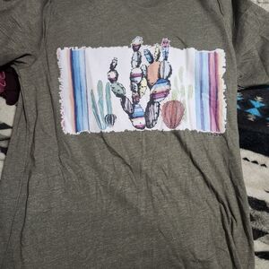 Cactus Graphic Short Sleeve Tee in Olive